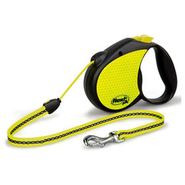 Flexi Rollleine Neon Reflect Seil Schwarz/Neon Größe M 5 m für Hunde bis 20 kg – Bild 1 von 10
