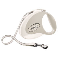 Produktbild von flexi STYLE Rollleine aus Leder für Hunde mittlerer Rassen in Weiß Größe M - 5 m