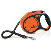 Produktbild von Flexi Xtreme Hundeleine Rollleine mit Gurtband Schwarz Orange 5 m Größe L für Hunde bis 65 kg - 5 m