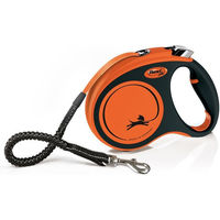 Produktbild von Flexi Xtreme M Rollleine für Hunde mit Gurtband 5 m Schwarz/Orange bis 35 kg - 5 m