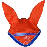 Produktbild von Fliegenhaube Zaldi Equestrian Team für Ponys aus Baumwolle in Orange und Blau