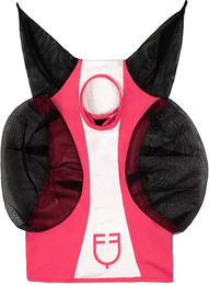 Produktbild von Fliegenmaske aus Lycra-Mesh für Pferde von Equestro in Rot oder Bunt Größe M