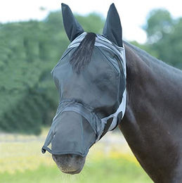 Fliegenmaske Fly Buckler Gap Plus für Pferde in Grau Schwarz Größe XS – Bild 1 von 1