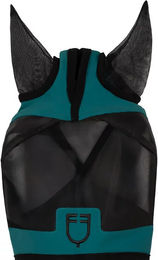Produktbild von Fliegenmaske für Pferde Equestro aus Bambus in Schwarz oder Blau Größe L