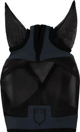 Produktbild von Fliegenmaske für Pferde Equestro aus Bambus in XL Schwarz Blau