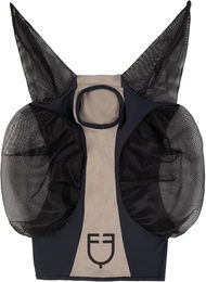 Produktbild von Fliegenmaske für Pferde Equestro in Grau und Schwarz Größe M mit Elasthan