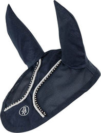 Fliegenmütze Glamour Chic mit Fliegenohren und Pony in Navy/Silver – Bild 1 von 1