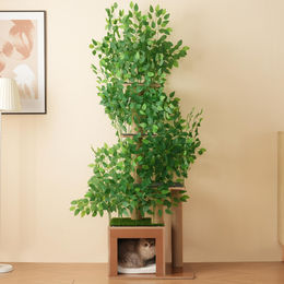 Flieks Kratzbaum Baumdesign mit 4 Plattformen und Katzenbett aus Holz und Kunststoff 60x45x190cm – Bild 1 von 2