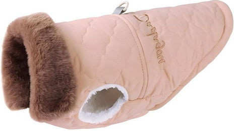 FLOCKI Pets Hundejacke mit Kuschelkragen und Leinenhaken in Rosa mit weichem Fleece-Innenfutter – Bild 1 von 5