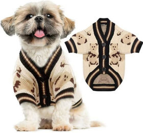 FLOCKI Pets™ Hundepullover Strickpullover mit Teddy-Bär Design in Beige – Bild 1 von 5