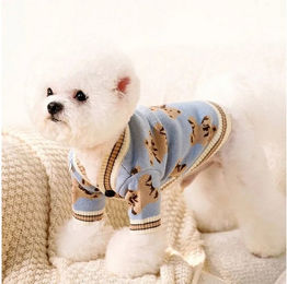 FLOCKI Pets Hundepullover Strickpullover mit Teddy-Bär Design in Blau – Bild 1 von 5