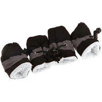 Produktbild von FLOCKI Pets Hundeschuhe Schwarz Wasserabweisend mit genoppter Gummisohle und reflektierenden Elementen für Hunde