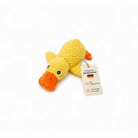 Produktbild von FLOCKI Pets Hundespielzeug Ente aus Baumwolle mit Quietschfunktion Gelb für alle Altersstufen