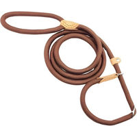 Produktbild von FLOCKI Pets™ Moxonleine für Hunde aus Nylon mit Zugstopp und integriertem Halsband in Braun