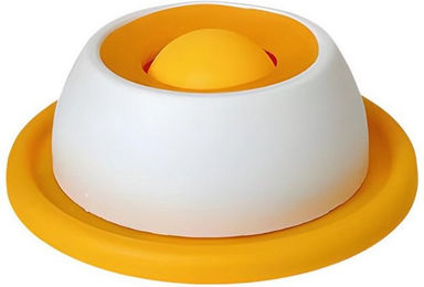 FLOCKI Pets Slow Feeder Futterspender für Hunde und Katzen aus Kunststoff in Orange und Weiß – Bild 1 von 5