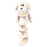 Produktbild von Floreo Flamingo Plüschspielzeug für Hunde mit Spirale in Beige, 17 x 12 x 40 cm