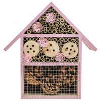 Produktbild von Floristik24 Solar-Betriebenes Insektenhotel Nisthilfe mit Beleuchtung Rosa 23x24cm