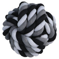 Produktbild von Floss Toss Dental Rope Extreme Ball Hundespielzeug aus Baumwolle zur Zahnpflege Grau