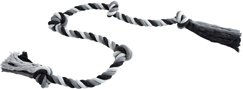 Floss Toss Hundespielzeug Dental Rope aus Baumwolle mit 5 Knoten in Grau-Schwarz 185 cm - 185 cm – Bild 1 von 6