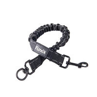 Produktbild von Floxik Joggingleine Ruckdämpfer für Hunde klein in Schwarz mit Edelstahl und elastischer Leinenverlängerung Größe S