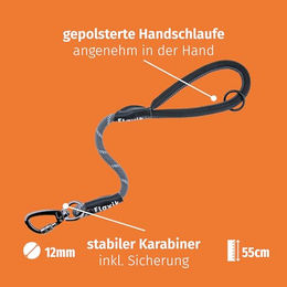Floxik Kurzführer für Hunde aus Kletterseil Grau Größe L – Bild 1 von 3
