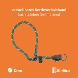 Floxik Retrieverhalsband Erziehungshalsband aus Seil grün für mittelgroße und große Hunde mit Zugstopp wasserabweisend - 1 Stk. – Bild 1 von 4