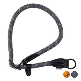 Floxik Retrieverhalsband Grau - Robustes Seil-Erziehungshalsband mit Zugstopp für Hunde mit 30-60 cm Halsumfang - 1 Stk. – Bild 1 von 6