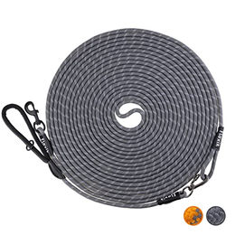 Floxik Schleppleine für Hunde Grau Wasserabweisend mit abnehmbarer Handschlaufe Größe L - 10 m – Bild 1 von 5