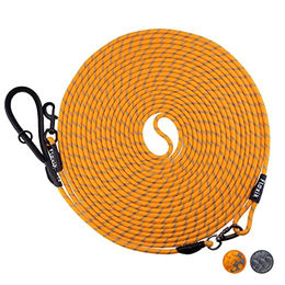 Floxik Schleppleine für Hunde Orange 15m Reflektierende Tauleine mit abnehmbarer Handschlaufe für Welpen und mittlere bis große Rassen - 10 m – Bild 1 von 4