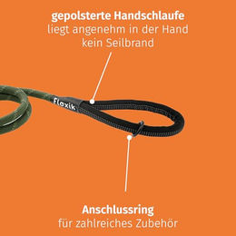 Floxik Tauleine für Hunde Grün - 1,5m wasserabweisende Hundeleine mit zwei Griffen – Bild 1 von 5