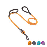 Produktbild von Floxik Tauleine für Hunde Orange 1,5m Hundeleine aus Kletterseil mit zwei Griffen und reflektierenden Nähten