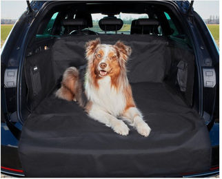 FLUFFINO Hund Kofferraumdecke mit Ladekantenschutz wasserfest und kratzfest in Dunkelgrau 184,5x174cm – Bild 1 von 13
