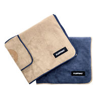 Produktbild von FLUFFINO Hundehandtuch 2er Set aus Mikrofaser in Beige und Blau 120 x 70 cm