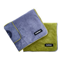 Produktbild von FLUFFINO Hundehandtuch Mikrofaser 2er-Pack Grau und Grün 90 x 50 cm für kleine und mittelgroße Hunde