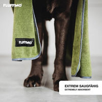 Produktbild von FLUFFINO Mikrofaser Badehandtuch für Hunde und Katzen 4er-Pack aus Polyester in Grau und Grün