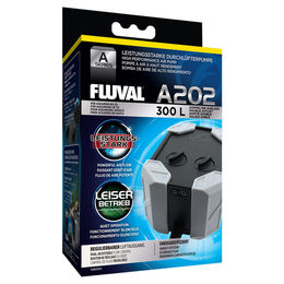 Fluval Air 202 Luftpumpe für Aquarien bis 300 Liter in Schwarz und Grau – Bild 1 von 4