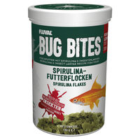 Produktbild von Fluval Bug Bites Spirulina Flakes Fischfutter ohne Konservierungsstoffe für Fische und Garnelen - 1000 ml