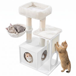 Fobyfurny Kratzbaum für Katzen 85 cm mit Höhle, Plattformen, Katzenkorb und 3 Kratzstämmen aus Sisal – Bild 1 von 1