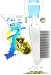 Foolee Easee Medium Pro 38 Kamm aus Edelstahl für Langhaarige in Silber und Weiß - 1 Stk. – Bild 1 von 2