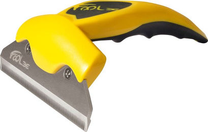 Produktbild von Foolee One Striegel Gelb Größe L zur Fellpflege für Hund Katze und Igel