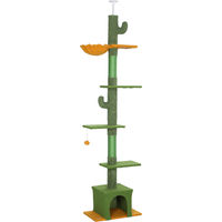 Produktbild von Fortuna Lai Deckenhoher Kratzbaum für Katzen mit Katzenhöhle und Spielball in Grün