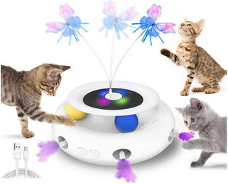 FOSMET 3-in-1 Elektrisches Katzenspielzeug Set mit Whack-A-Mole, Schmetterling und Kugelbahn aus lebensmittelechtem ABS für erwachsene Katzen – Bild 1 von 5