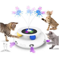 Produktbild von FOSMET 3-in-1 Elektrisches Katzenspielzeug Set mit Whack-A-Mole, Schmetterling und Kugelbahn aus lebensmittelechtem ABS für erwachsene Katzen