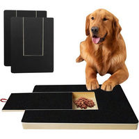 Produktbild von FOUORTUNATE-BEE Hunde Kratzbrett-Set aus Holz in Schwarz mit Futterbox und 2 Ersatz-Schleifpapieren zur Krallenpflege für erwachsene Hunde
