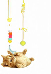 FOUORTUNATE-BEE Katzen-Beschäftigungsspielzeug 2er-Set mit Catnip und elastischem Türrahmen-Halterung für Katzen Adult – Bild 1 von 3