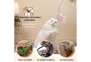 FOUORTUNATE-BEE Katzen-Beschäftigungsspielzeug 3er Set aus Baumwollseil mit Katzenminze zur Zahnpflege in Bunt – Bild 1 von 2