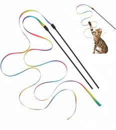 FOUORTUNATE-BEE Katzenangel 3er-Set buntes interaktives Katzenspielzeug aus Stoff für Kätzchen und Katzen aller Altersstufen – Bild 1 von 2