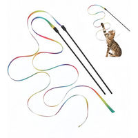 Produktbild von FOUORTUNATE-BEE Katzenangel 3er-Set buntes interaktives Katzenspielzeug aus Stoff für Kätzchen und Katzen aller Altersstufen