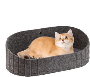 FOUORTUNATE-BEE Katzenkissen Hundekissen aus Filz in Grau für Katzen und kleine Hunde im Adult-Stadium – Bild 1 von 5