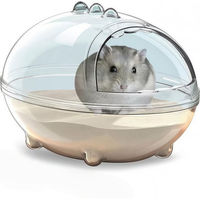 Produktbild von FOUORTUNATE-BEE Transparentes Hamsterbad aus Kunststoff für Kleintiere wie Hamster und Mäuse in Weiß
